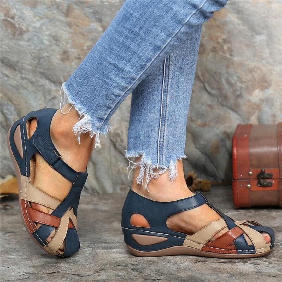 Olivia | Women Spring Colorblock Closed Toe Sandals