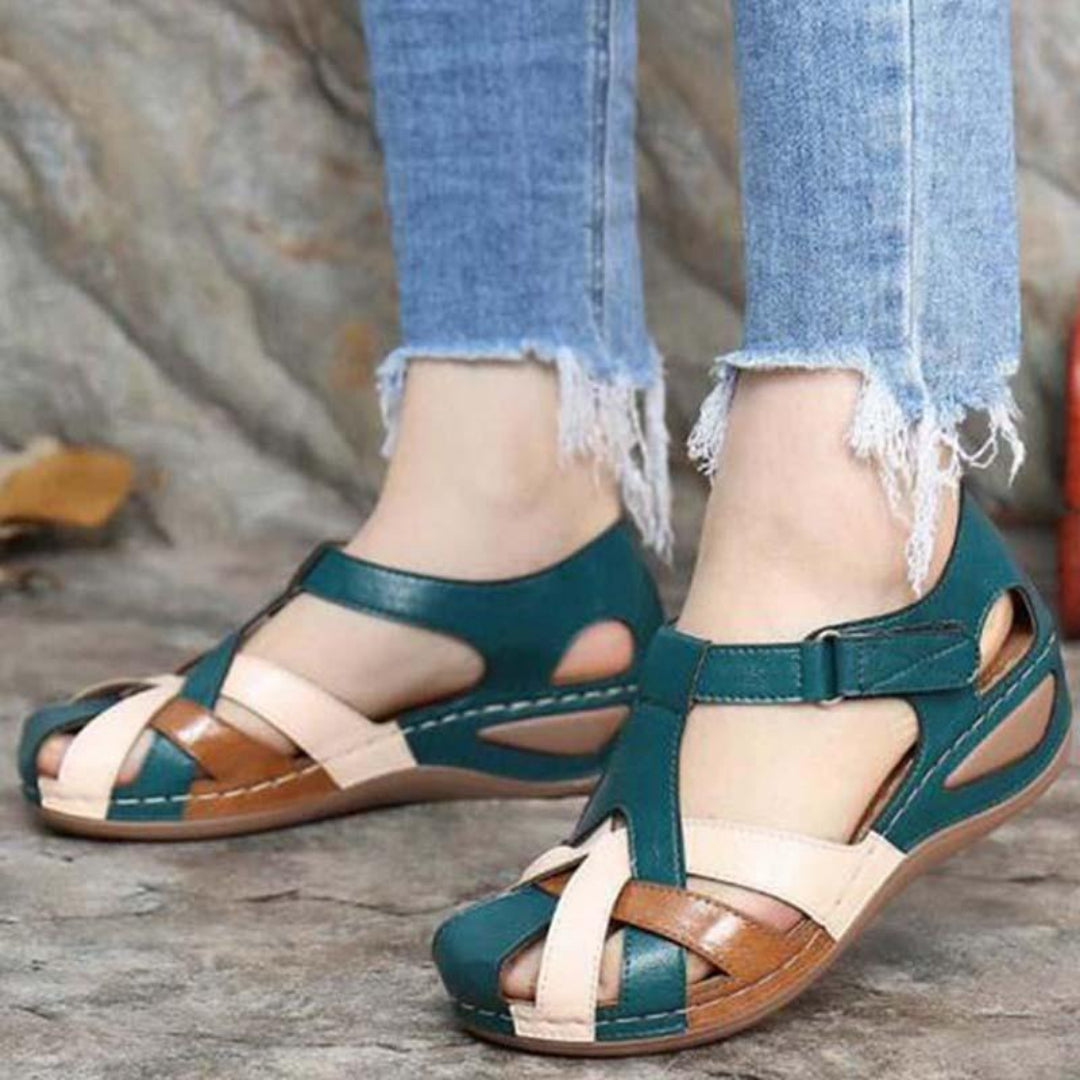 Olivia | Women Spring Colorblock Closed Toe Sandals